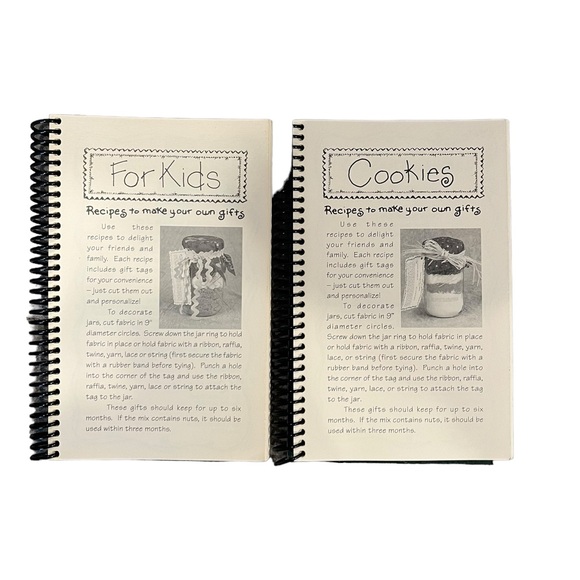 Gifts In A Jar Recipe Spiral Bound Books Lot Of 2 Kids Cookies Funnel Cakes - Picture 6 of 9